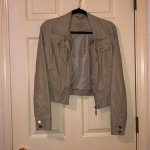 Cream leather jacket